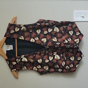 EUC Vintage 90s Halsey Beaded Leaf Fall Vest